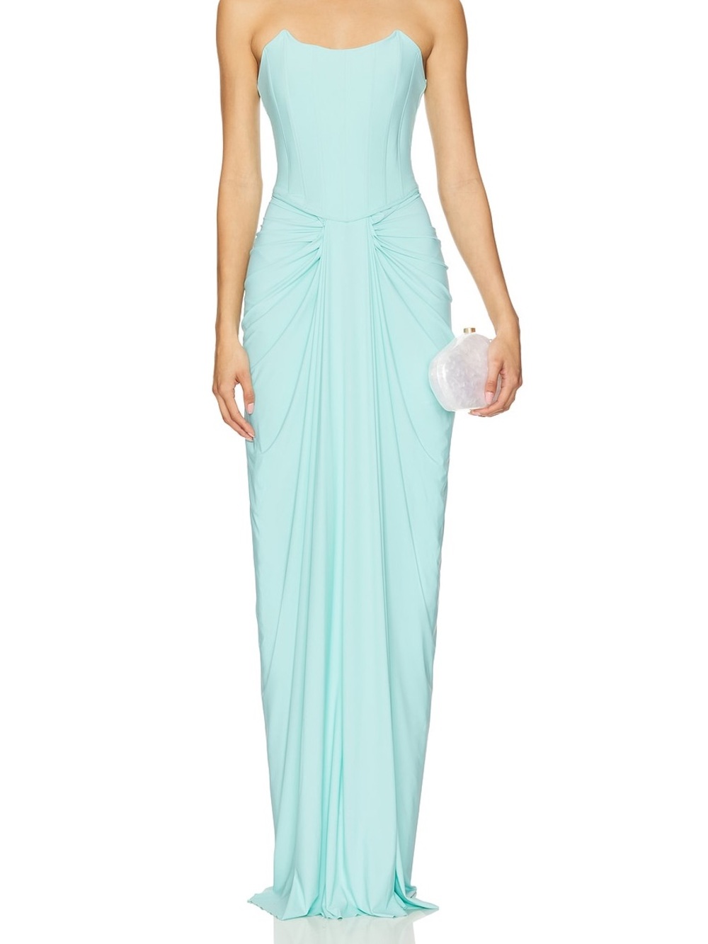 Deme by Gabriella x REVOLVE Pearl Gown in Green Mint Strapless Corset Maxi S
